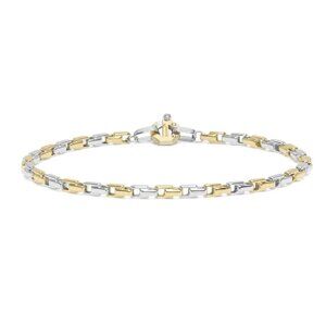 BARAKA Men's BR314011BGLU200002 White & Yellow Gold White Diamond Bracelet